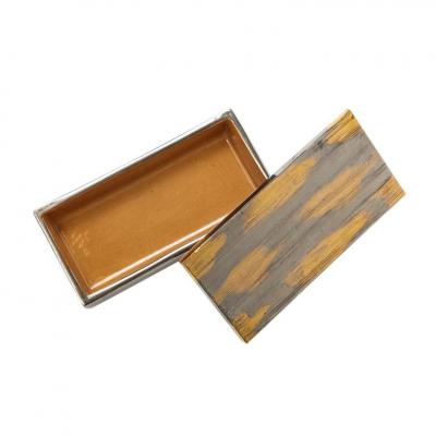  Bitossi Bitossi Box Ceramic Brushed Metallic Gold Chrome Silver