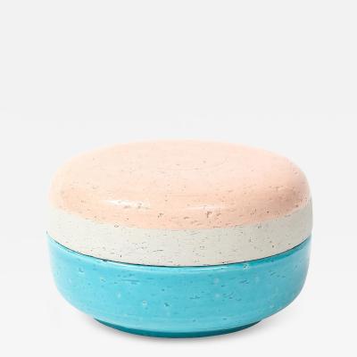  Bitossi Bitossi Box Ceramic Pink White Blue Signed