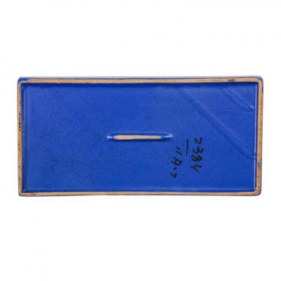  Bitossi Bitossi Box Ceramic Sgraffito Blue Black Geometric Signed