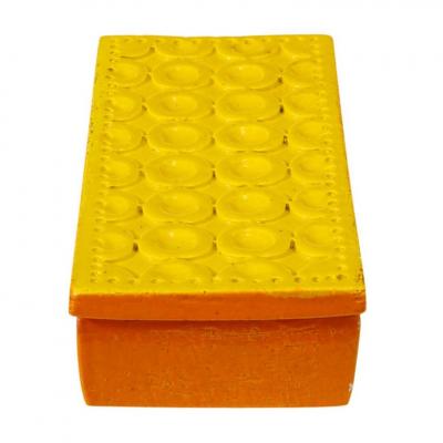  Bitossi Bitossi Box Ceramic Yellow and Orange Geometric Signed