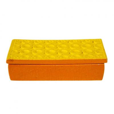  Bitossi Bitossi Box Ceramic Yellow and Orange Geometric Signed