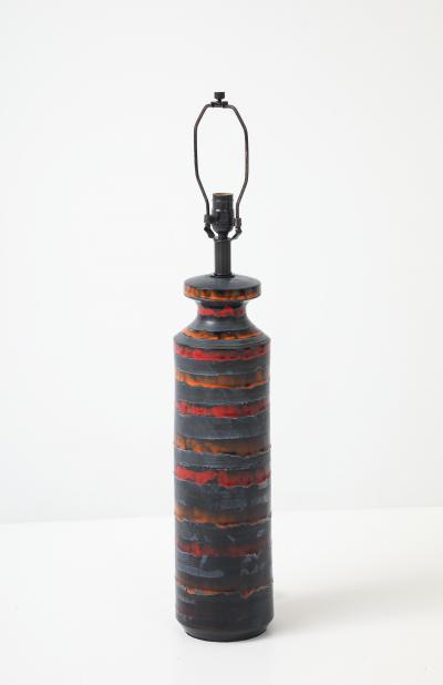  Bitossi Bitossi Burnt Orange Gunmetal Striped Lamp