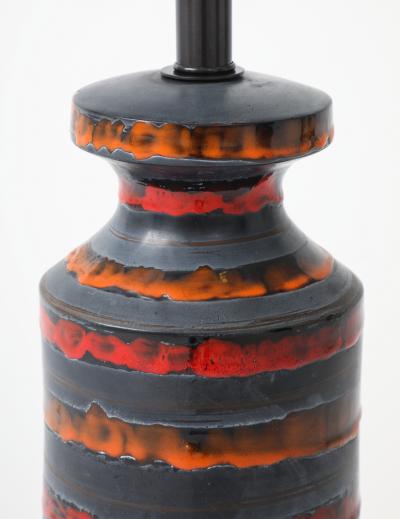  Bitossi Bitossi Burnt Orange Gunmetal Striped Lamp