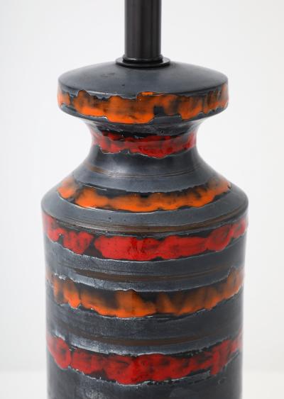  Bitossi Bitossi Burnt Orange Gunmetal Striped Lamp
