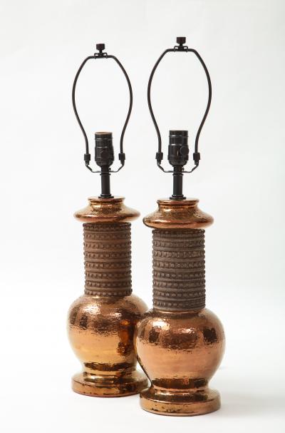  Bitossi Bitossi Copper Lustre Glazed Lamps
