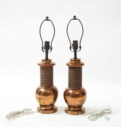  Bitossi Bitossi Copper Lustre Glazed Lamps