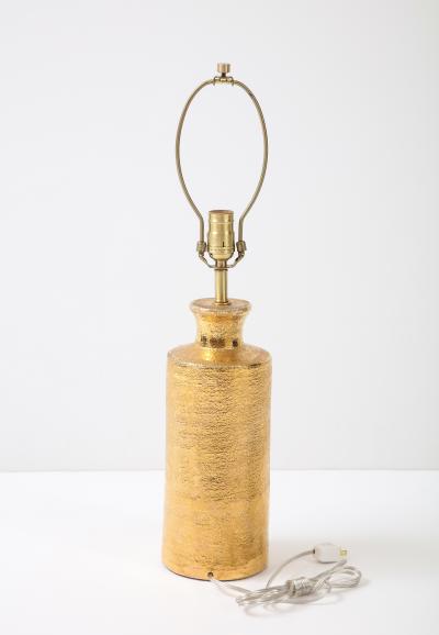  Bitossi Bitossi Gold Glazed Incised Ceramic Lamp