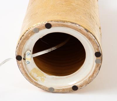  Bitossi Bitossi Gold Glazed Incised Ceramic Lamp