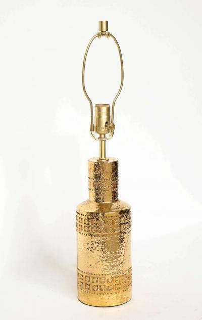  Bitossi Bitossi Incised 22 Karat Gold Glazed Lamps