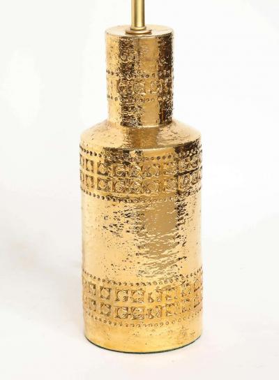  Bitossi Bitossi Incised 22 Karat Gold Glazed Lamps
