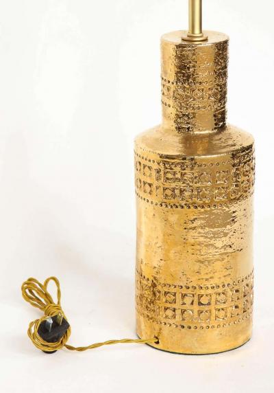  Bitossi Bitossi Incised 22 Karat Gold Glazed Lamps