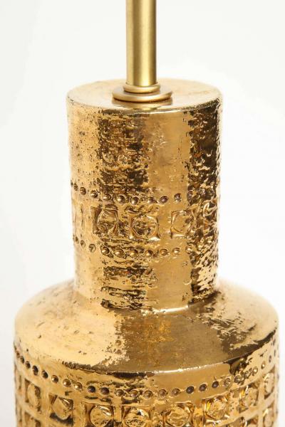  Bitossi Bitossi Incised 22 Karat Gold Glazed Lamps