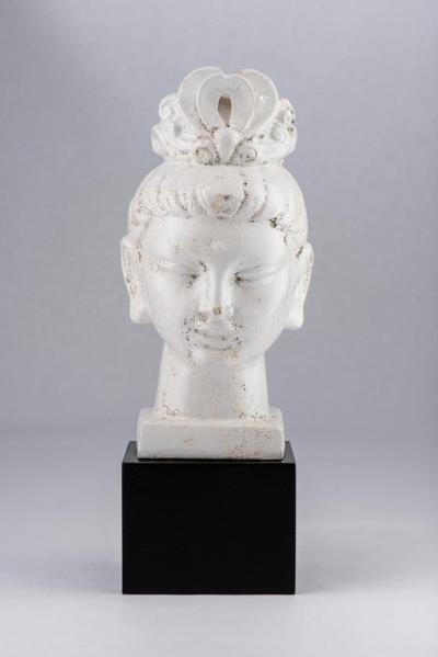 Bitossi Bitossi Kwan Yin Buddha Ceramic White Black