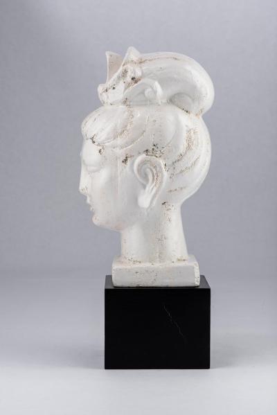 Bitossi Bitossi Kwan Yin Buddha Ceramic White Black