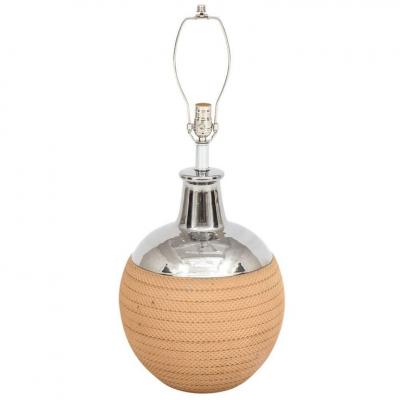  Bitossi Bitossi Lamp Ceramic Metallic Silver Chrome Textured Honeycomb