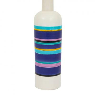  Bitossi Bitossi Lamp Ceramic White and Blue Stripes Signed