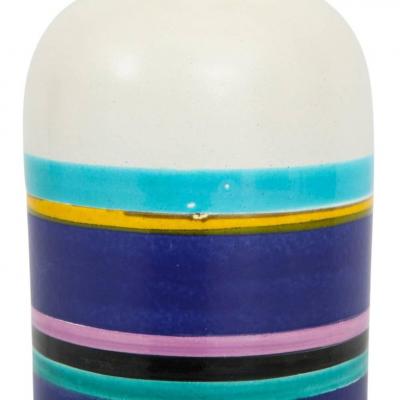  Bitossi Bitossi Lamp Ceramic White and Blue Stripes Signed