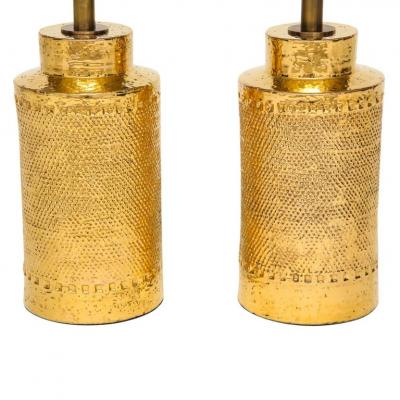  Bitossi Bitossi Lamps Ceramic 24K Metallic Gold Signed