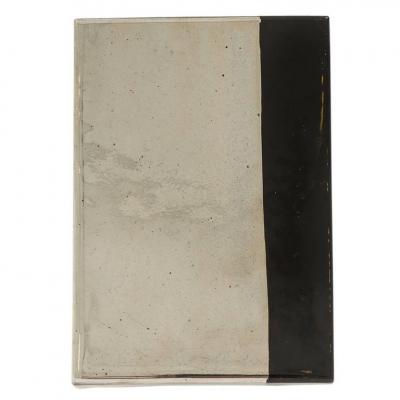  Bitossi Bitossi Raymor Box Ceramic Metallic Chrome Silver Black Iridescent Signed