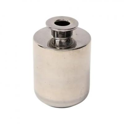  Bitossi Bitossi Raymor Vase Ceramic Metallic Platinum Silver Chrome Signed