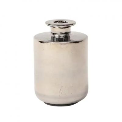  Bitossi Bitossi Raymor Vase Ceramic Metallic Platinum Silver Chrome Signed