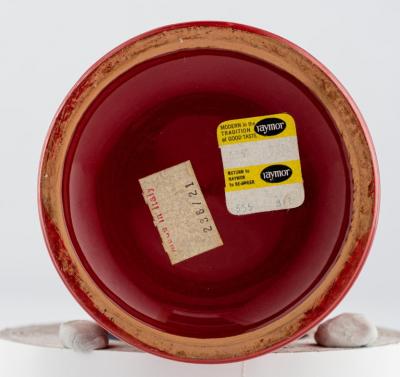  Bitossi Bitossi Raymor Vase Ceramic Stripes Red Blue White Signed