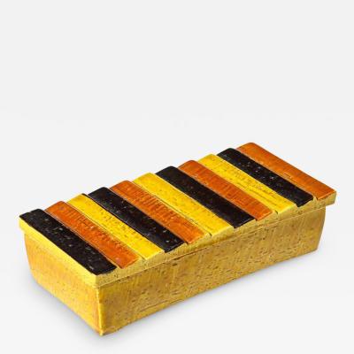  Bitossi Bitossi Rosenthal Netter Box Ceramic Stripes Orange Black Yellow Signed