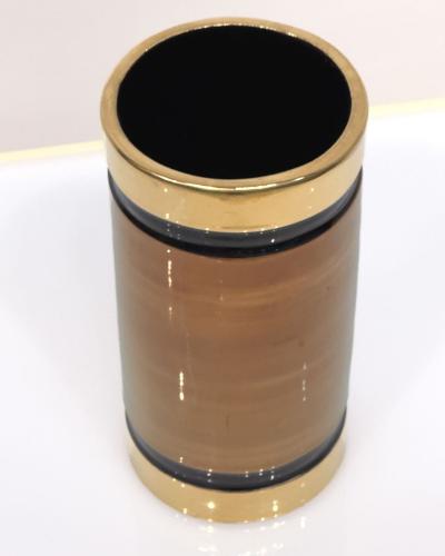  Bitossi Bitossi Rosenthal Netter Vase Gold Black Metallic Italy