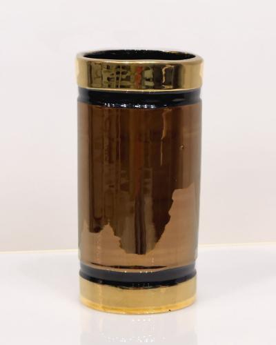  Bitossi Bitossi Rosenthal Netter Vase Gold Black Metallic Italy