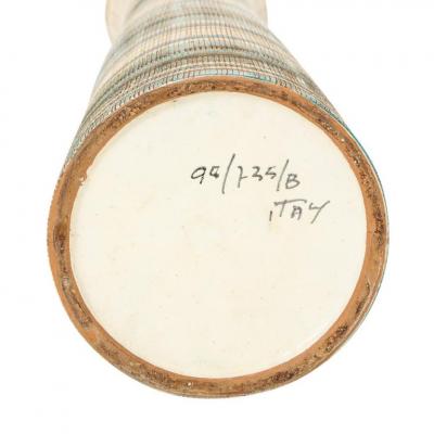  Bitossi Bitossi Seta Vase Ceramic Stripes Gold Blue Black Signed