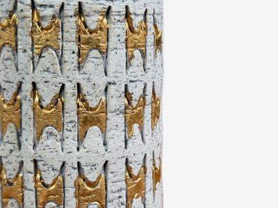  Bitossi Bitossi Table Lamp Chamotte Clay Gold Leaf Italy 1960s