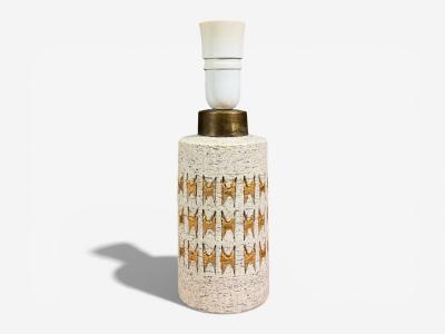  Bitossi Bitossi Table Lamp Chamotte Clay Gold Leaf Italy 1960s