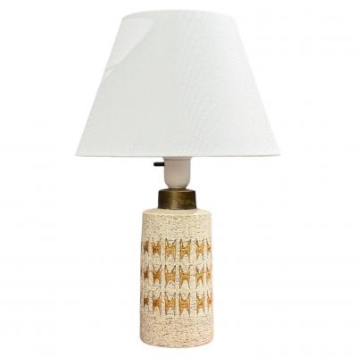  Bitossi Bitossi Table Lamp Chamotte Clay Gold Leaf Italy 1960s