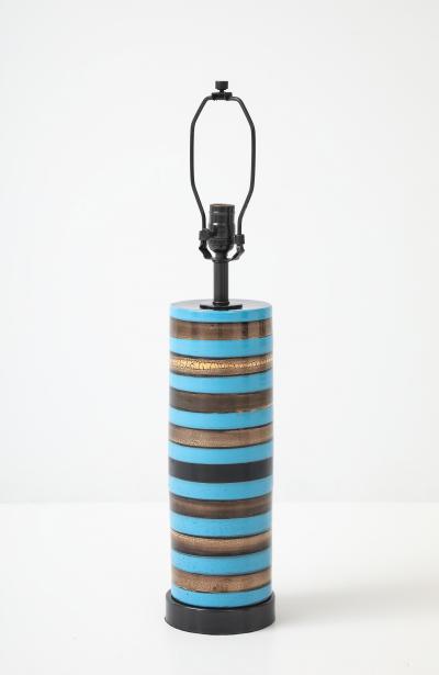  Bitossi Bitossi Turquoise Gold Striped Lamp