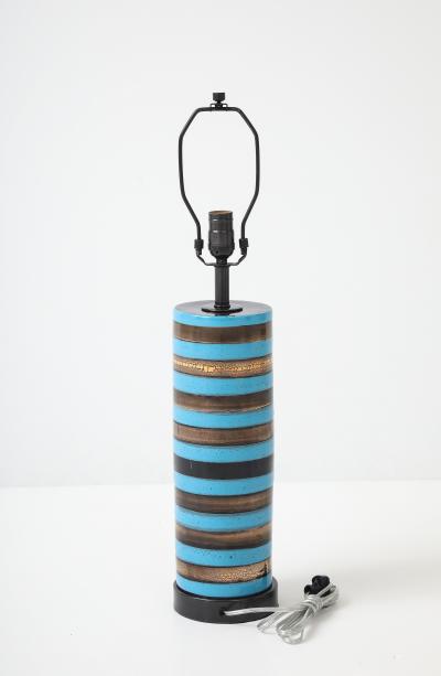  Bitossi Bitossi Turquoise Gold Striped Lamp