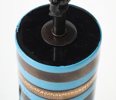  Bitossi Bitossi Turquoise Gold Striped Lamp
