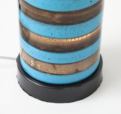  Bitossi Bitossi Turquoise Gold Striped Lamp