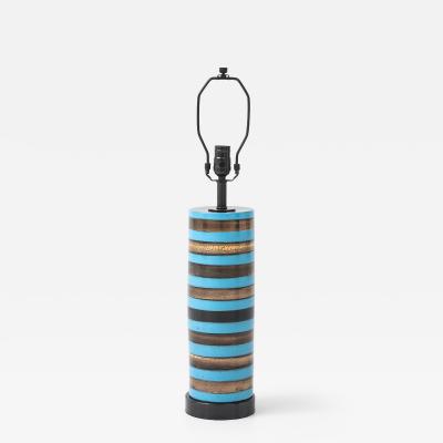  Bitossi Bitossi Turquoise Gold Striped Lamp