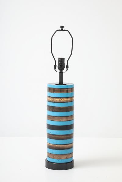  Bitossi Bitossi Turquoise Gold Striped Lamp