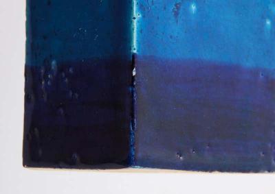  Bitossi Bitossi Vase Ceramic Blue White Signed