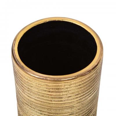  Bitossi Bitossi Vase Ceramic Brushed Gold Signed