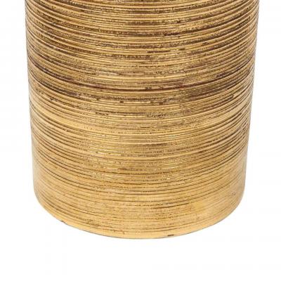  Bitossi Bitossi Vase Ceramic Brushed Gold Signed