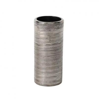  Bitossi Bitossi Vase Ceramic Brushed Metallic Silver
