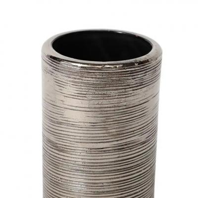  Bitossi Bitossi Vase Ceramic Brushed Metallic Silver