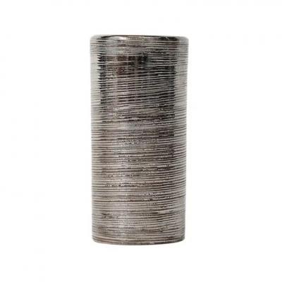  Bitossi Bitossi Vase Ceramic Brushed Metallic Silver