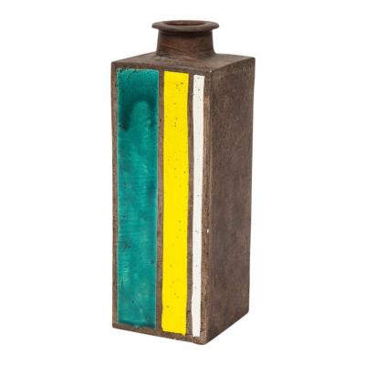  Bitossi Bitossi Vase Ceramic Geometric Stripes Green Yellow White