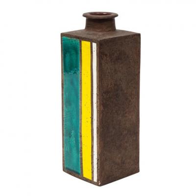  Bitossi Bitossi Vase Ceramic Geometric Stripes Green Yellow White