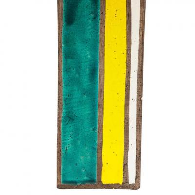  Bitossi Bitossi Vase Ceramic Geometric Stripes Green Yellow White