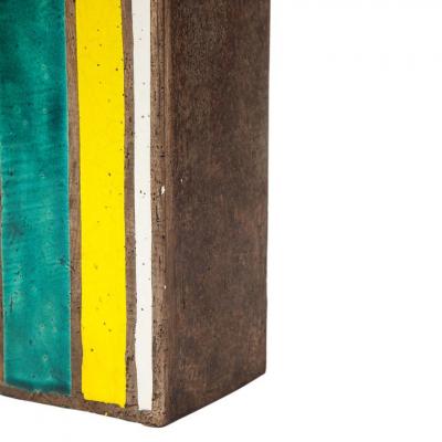  Bitossi Bitossi Vase Ceramic Geometric Stripes Green Yellow White