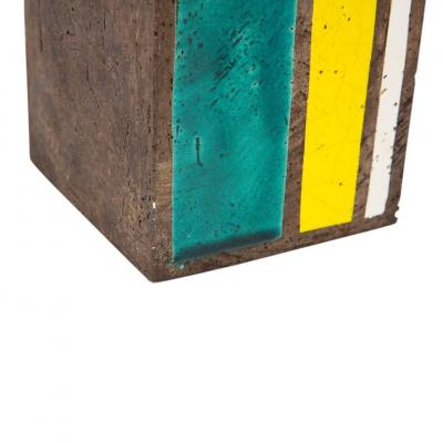  Bitossi Bitossi Vase Ceramic Geometric Stripes Green Yellow White
